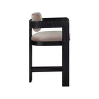 Sgabello da bar da banco in velluto Art Déco con braccioli, verde, in legno massello di caucciù, portata 136 kg