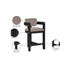 Sgabello da bar da banco in velluto Art Déco con braccioli, verde, in legno massello di caucciù, portata 136 kg