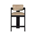 Sgabello da bar da banco in velluto Art Déco con braccioli, verde, in legno massello di caucciù, portata 136 kg