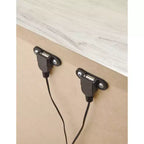 Comodino Bianco con Un Cassetto, Porta USB e Vano Portaoggetti, Stile Rustico