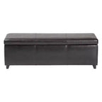 Full Faux Leather Storage Bench Ottoman with Stitching Dark Brown - Baxton Studio