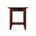 Tavolino da salotto Nantucket con 2 porte USB e 2 prese di corrente, legno massello, bianco
