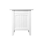 Tavolino da salotto Nantucket con 2 porte USB e 2 prese di corrente, legno massello, bianco