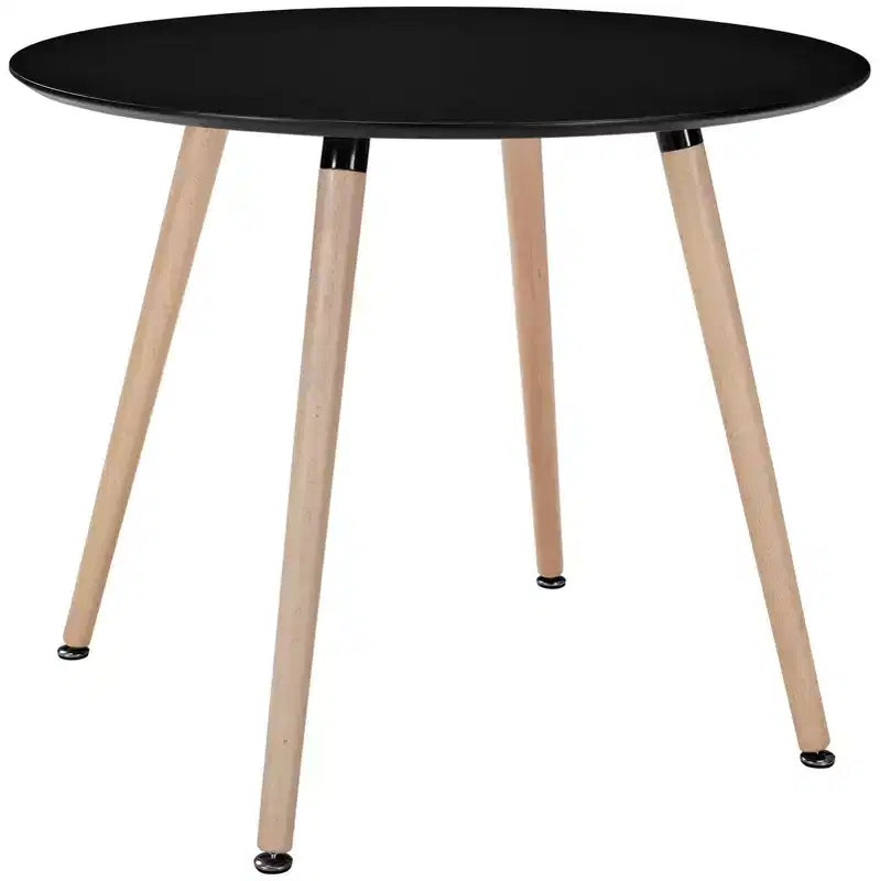 Tavolo da pranzo rotondo in legno, diametro 90 cm, 4 posti, marrone, montaggio senza attrezzi