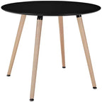 Tavolo da pranzo rotondo in legno, diametro 90 cm, 4 posti, marrone, montaggio senza attrezzi