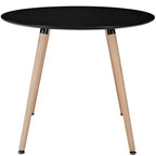 Tavolo da pranzo rotondo in legno, diametro 90 cm, 4 posti, marrone, montaggio senza attrezzi