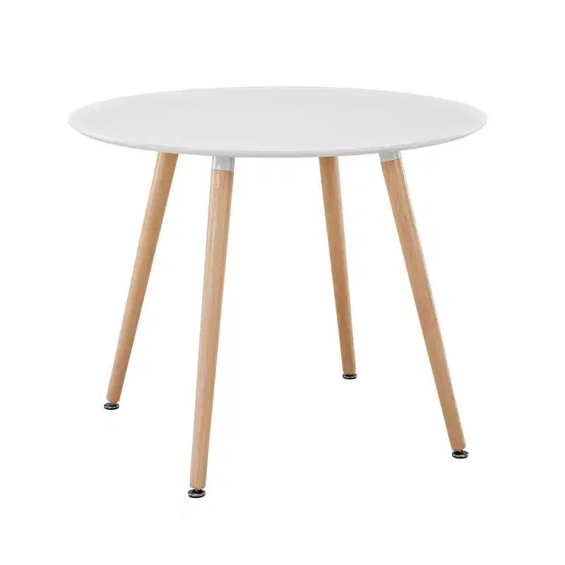 Tavolo da pranzo rotondo in legno, diametro 90 cm, 4 posti, marrone, montaggio senza attrezzi