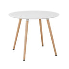 Tavolo da pranzo rotondo in legno, diametro 90 cm, 4 posti, marrone, montaggio senza attrezzi