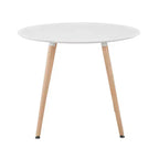 Tavolo da pranzo rotondo in legno, diametro 90 cm, 4 posti, marrone, montaggio senza attrezzi