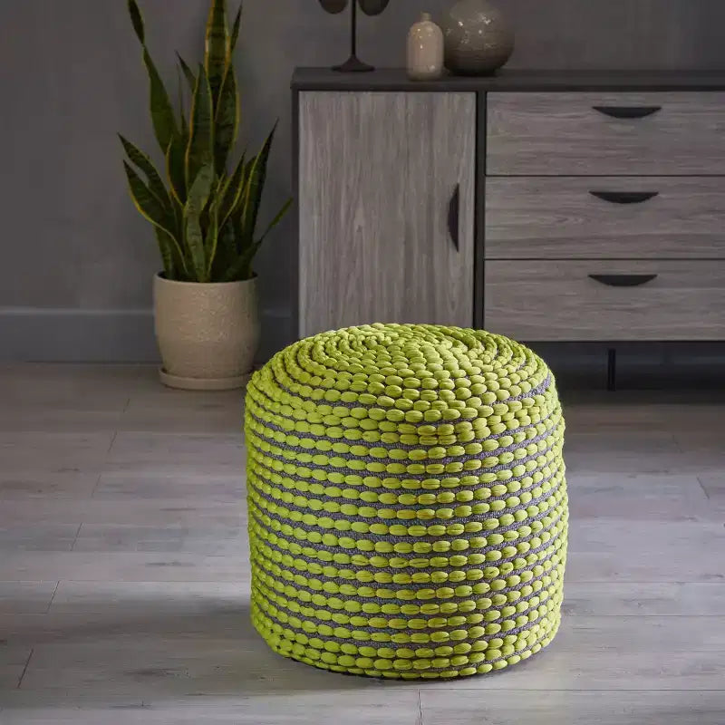Pouf rotondo fatto a mano, imbottitura in perle di polistirolo, capacità 113 kg, seduta extra