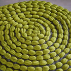 Pouf rotondo fatto a mano, imbottitura in perle di polistirolo, capacità 113 kg, seduta extra