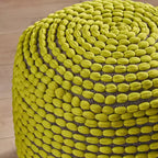Pouf rotondo fatto a mano, imbottitura in perle di polistirolo, capacità 113 kg, seduta extra