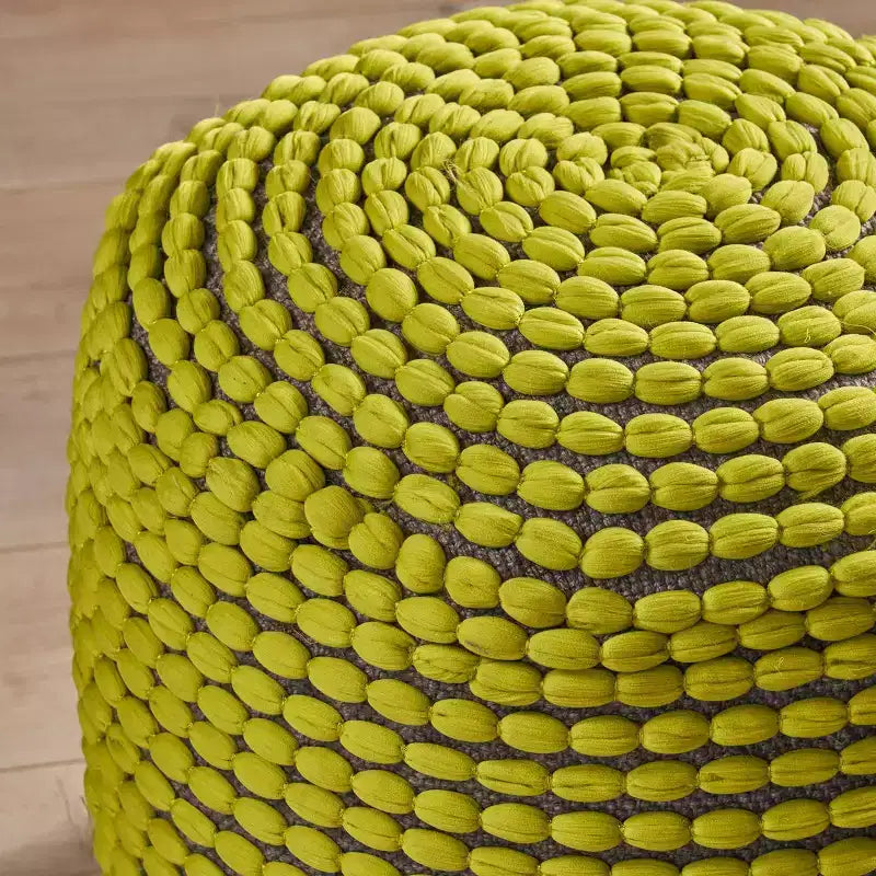 Pouf rotondo fatto a mano, imbottitura in perle di polistirolo, capacità 113 kg, seduta extra