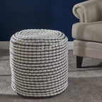 Pouf rotondo fatto a mano, imbottitura in perle di polistirolo, capacità 113 kg, seduta extra