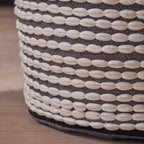 Pouf rotondo fatto a mano, imbottitura in perle di polistirolo, capacità 113 kg, seduta extra