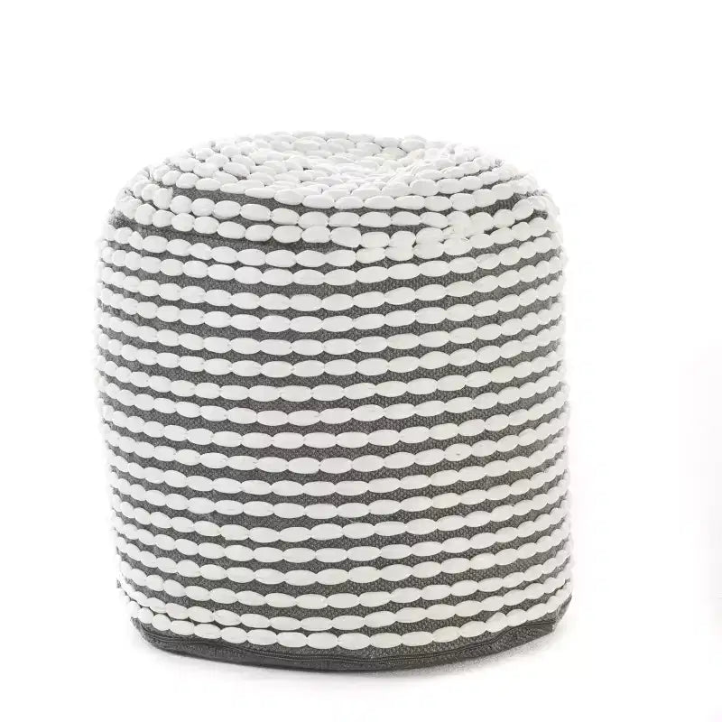 Pouf rotondo fatto a mano, imbottitura in perle di polistirolo, capacità 113 kg, seduta extra