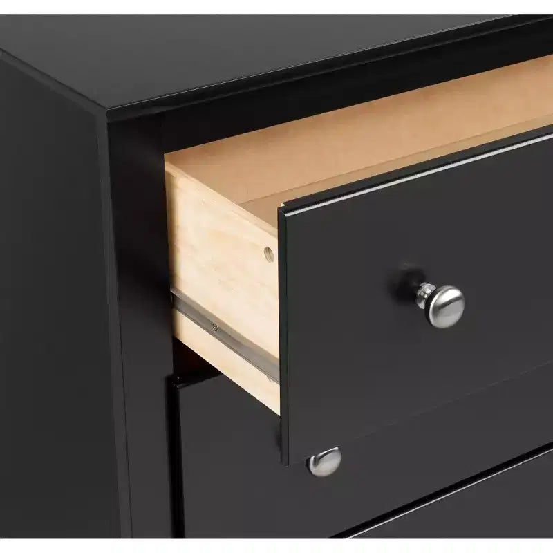 Comodino alto a 3 cassetti in grigio Drifted, MDF e pino, ferramenta antiribaltamento inclusa