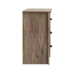 Comodino alto a 3 cassetti in grigio Drifted, MDF e pino, ferramenta antiribaltamento inclusa