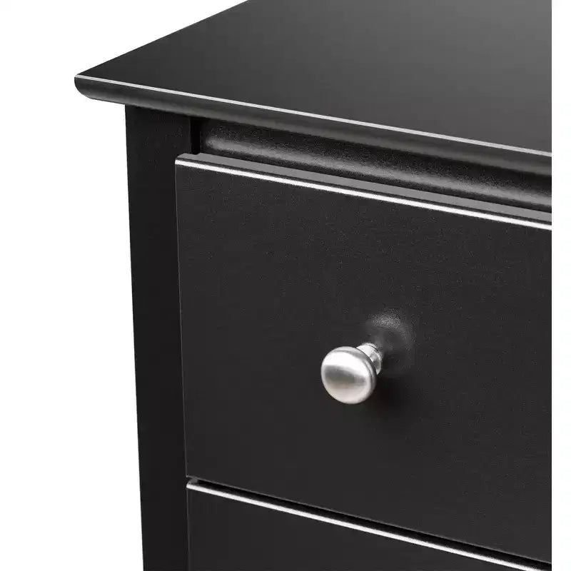 Comodino alto a 3 cassetti in grigio Drifted, MDF e pino, ferramenta antiribaltamento inclusa