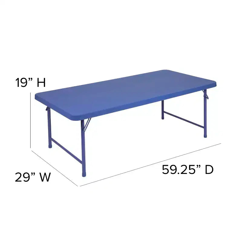 Tavolo Pieghevole in Plastica per Bambini, 1,5 m, 6 Posti, Capacità 118 kg, Bianco