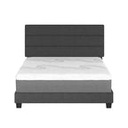 Letto a piattaforma imbottito in lino canalizzato, capacità 317 kg, nessuna base a molle necessaria