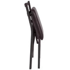 Set di 2 sedie pieghevoli in metallo a scala con sedile in vinile marrone, portata 102 kg