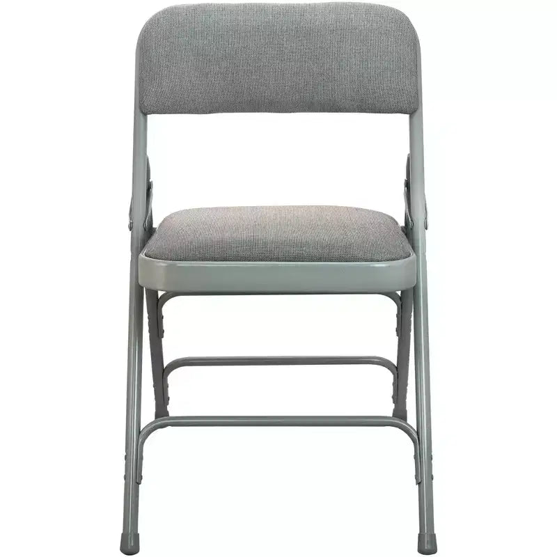 Set di 2 sedie pieghevoli in metallo imbottite con sedile in tessuto, capacità di 136 kg, nere
