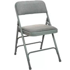 Set di 2 sedie pieghevoli in metallo imbottite con sedile in tessuto, capacità di 136 kg, nere