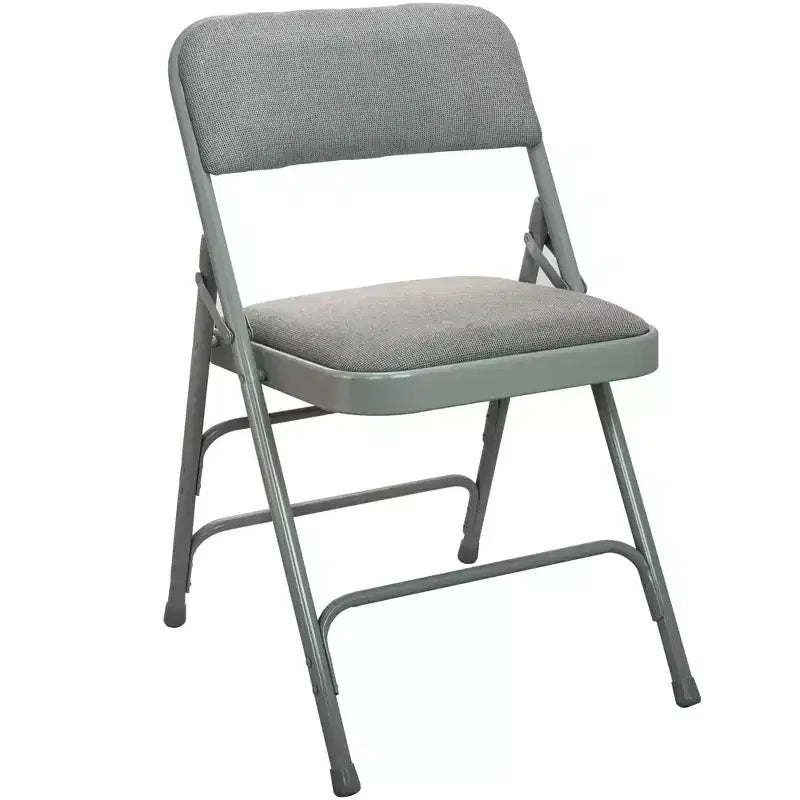 Set di 2 sedie pieghevoli in metallo imbottite con sedile in tessuto, capacità di 136 kg, nere