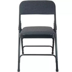 Set di 2 sedie pieghevoli in metallo imbottite con sedile in tessuto, capacità di 136 kg, nere