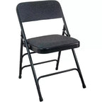 Set di 2 sedie pieghevoli in metallo imbottite con sedile in tessuto, capacità di 136 kg, nere