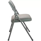 Set di 2 sedie pieghevoli in metallo imbottite con sedile in tessuto, capacità di 136 kg, nere