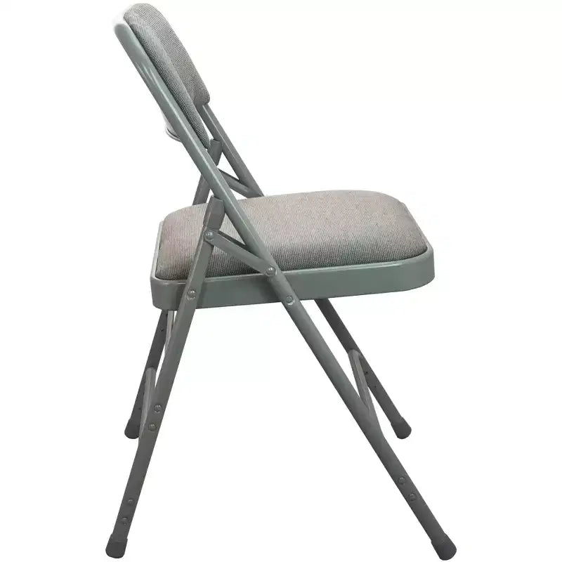Set di 2 sedie pieghevoli in metallo imbottite con sedile in tessuto, capacità di 136 kg, nere
