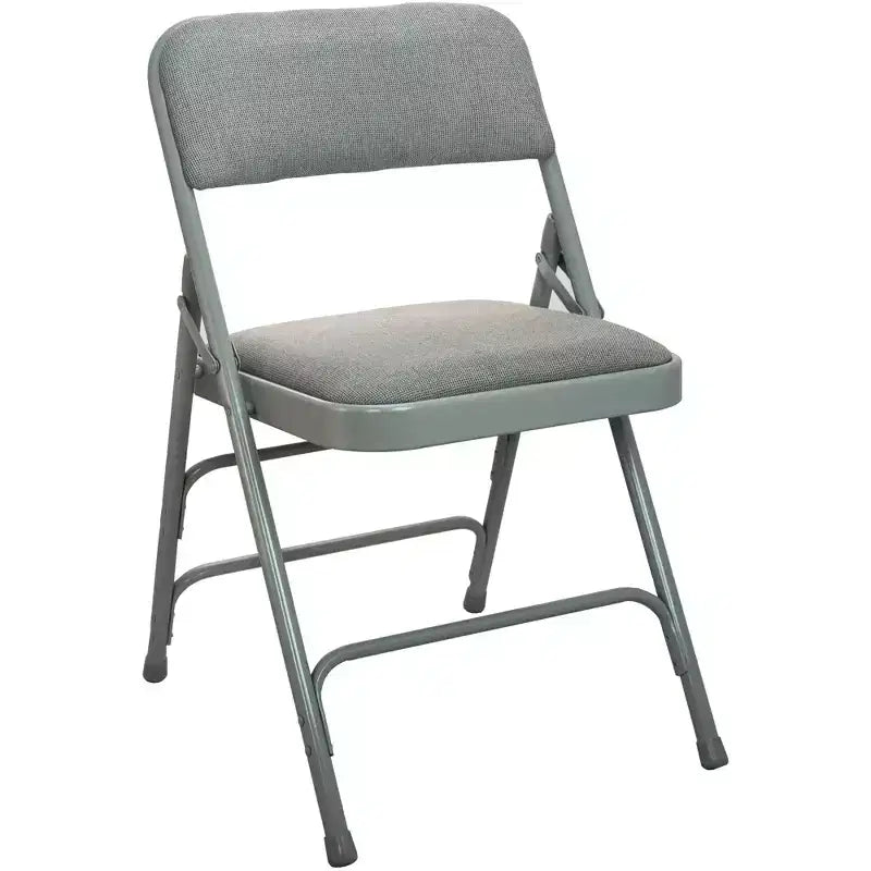Set di 2 sedie pieghevoli in metallo imbottite con sedile in tessuto, capacità di 136 kg, nere