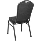 Sedia impilabile da banchetto Crown Back Premium, tessuto bordeaux, telaio Silver Vein, 226 kg