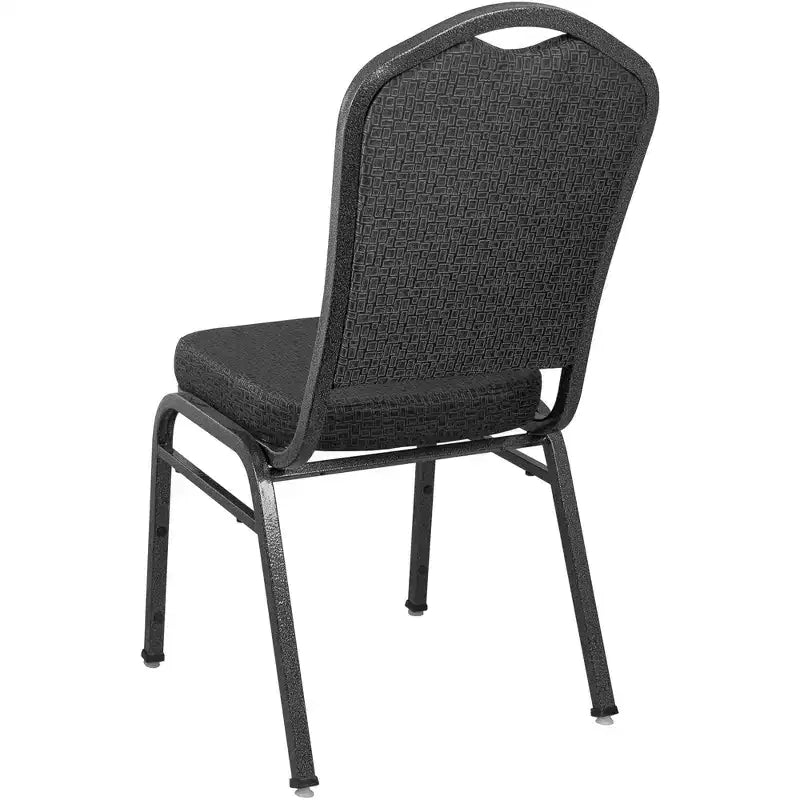 Sedia impilabile da banchetto Crown Back Premium, tessuto bordeaux, telaio Silver Vein, 226 kg