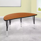 Tavolo attività a onda a semicerchio da 47,5", regolabile in altezza, piano in laminato, per bambini 3-9 anni