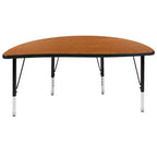 Tavolo attività a onda a semicerchio da 47,5", regolabile in altezza, piano in laminato, per bambini 3-9 anni