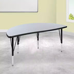 Tavolo attività a onda a semicerchio da 47,5", regolabile in altezza, piano in laminato, per bambini 3-9 anni