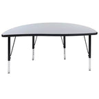 Tavolo attività a onda a semicerchio da 47,5", regolabile in altezza, piano in laminato, per bambini 3-9 anni
