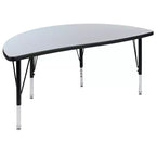 Tavolo attività a onda a semicerchio da 47,5", regolabile in altezza, piano in laminato, per bambini 3-9 anni