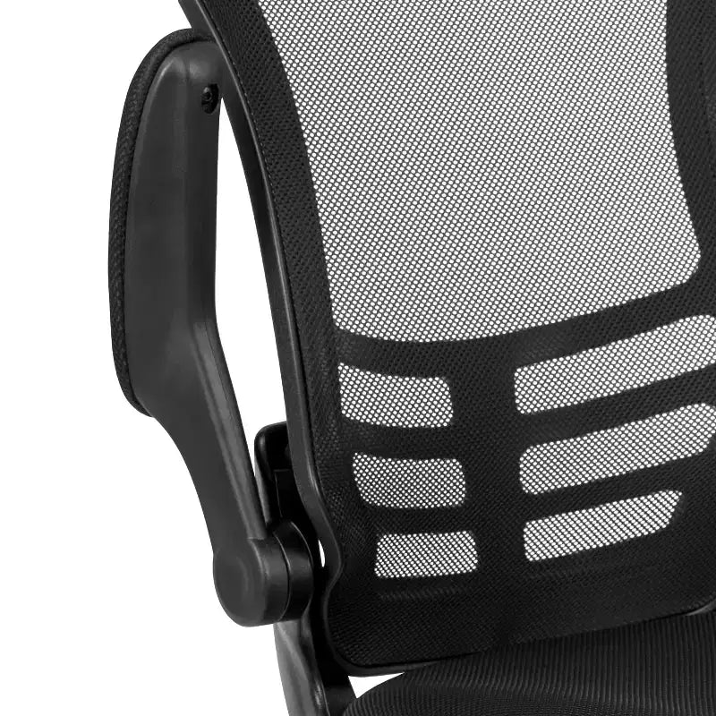Sedia da Ufficio per Ospiti con Schienale in Rete Ventilata, Braccioli Imbottiti Ribaltabili e Supporto Lombare