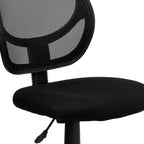 Sedia da ufficio girevole a rete con schienale medio, altezza regolabile, base a 5 razze con ruote