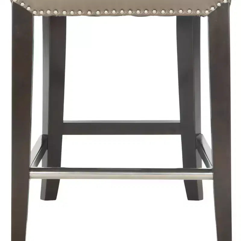 Sgabello da bancone con sedile in pelle bicast, struttura in betulla massiccia, altezza seduta 63,5 cm, 125 kg