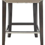 Sgabello da bancone con sedile in pelle bicast, struttura in betulla massiccia, altezza seduta 63,5 cm, 125 kg