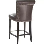 Sgabello da bancone con sedile in pelle bicast, struttura in betulla massiccia, altezza seduta 63,5 cm, 125 kg