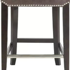 Sgabello da bancone con sedile in pelle bicast, struttura in betulla massiccia, altezza seduta 63,5 cm, 125 kg