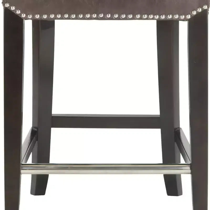 Sgabello da bancone con sedile in pelle bicast, struttura in betulla massiccia, altezza seduta 63,5 cm, 125 kg
