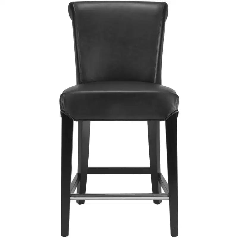 Sgabello da bancone con sedile in pelle bicast, struttura in betulla massiccia, altezza seduta 63,5 cm, 125 kg